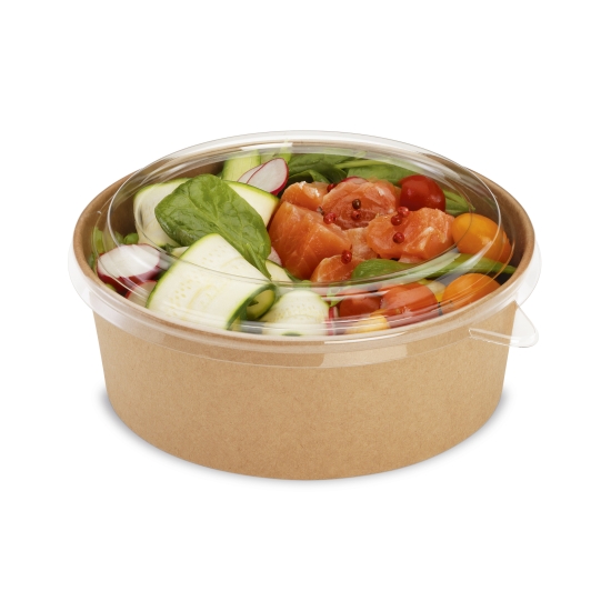 50 BOLS SALADE CARTON NATUREL RECYCLABLE- SANS COUVERCLE